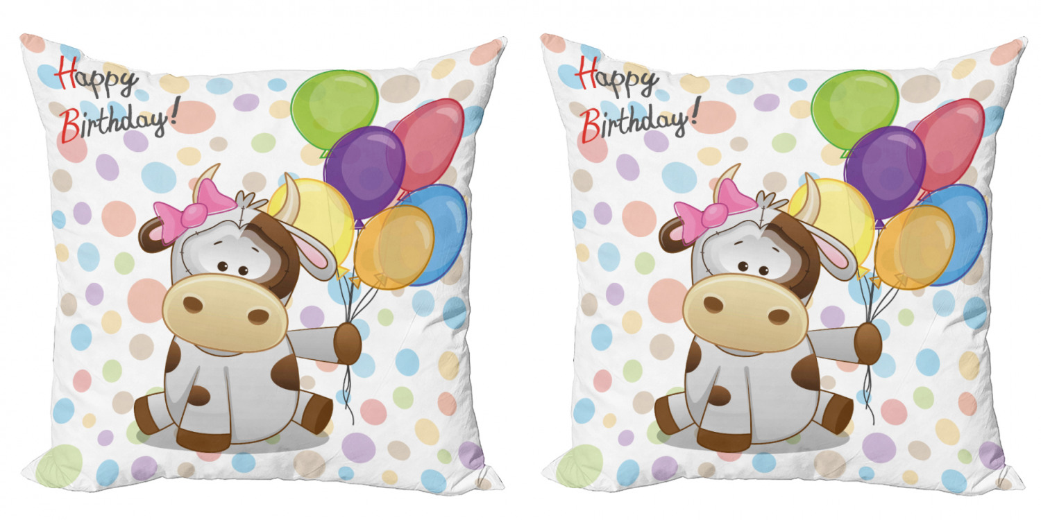 Ambesonne Birthday Party Cushion Cover Set of 2 for Couch and Bed in 4 Sizes - Picture 8 of 63