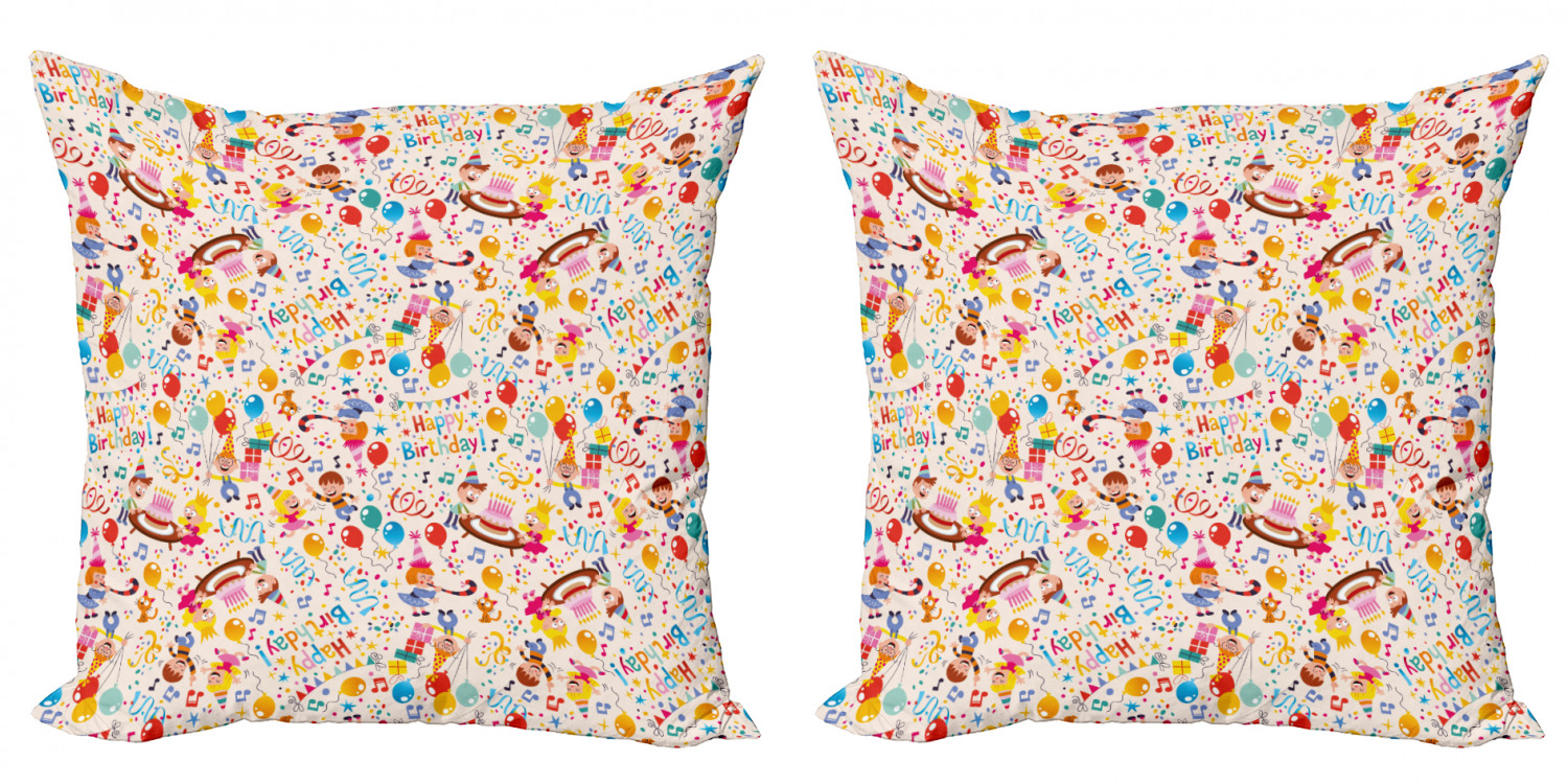 Ambesonne Birthday Party Cushion Cover Set of 2 for Couch and Bed in 4 Sizes - Picture 30 of 63