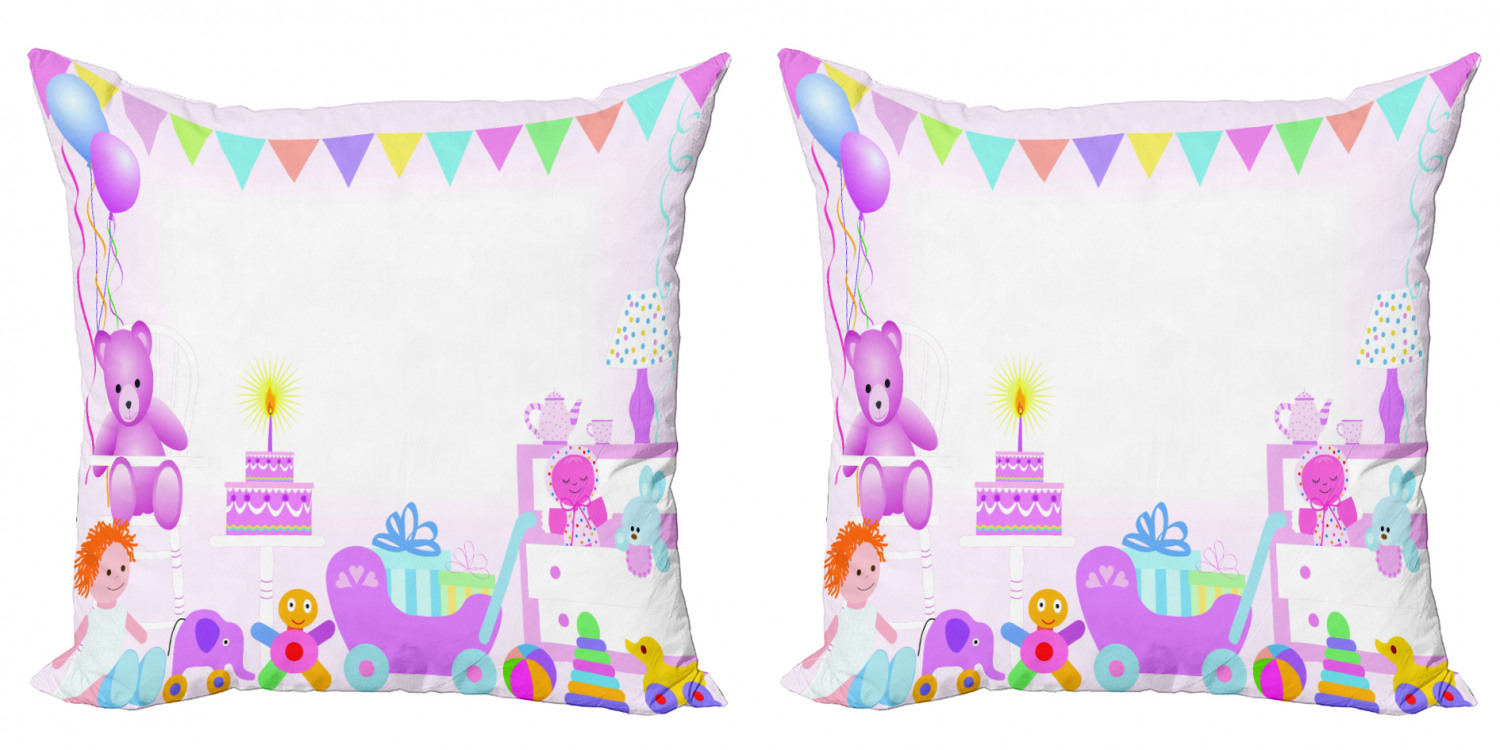 Ambesonne Birthday Party Cushion Cover Set of 2 for Couch and Bed in 4 Sizes - Picture 9 of 63