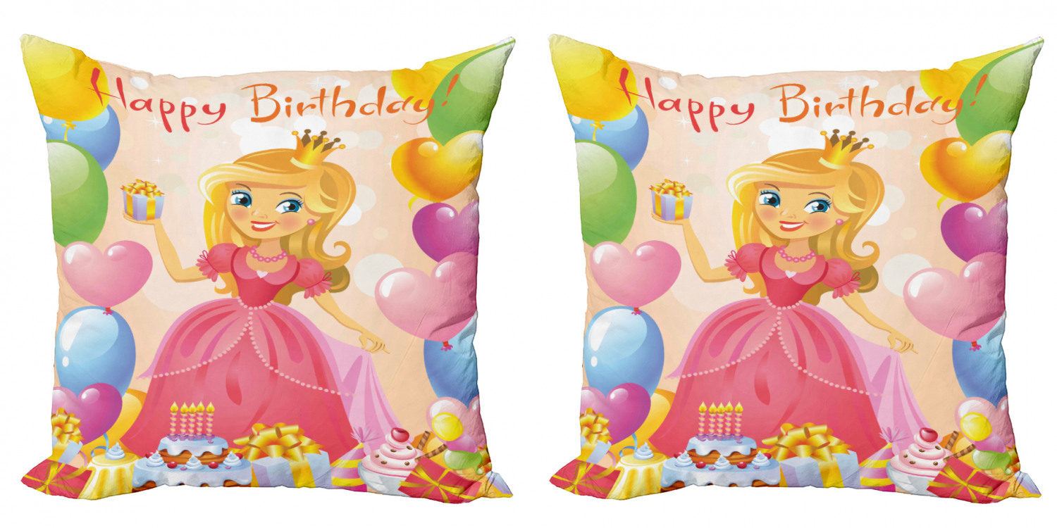 Ambesonne Birthday Party Cushion Cover Set of 2 for Couch and Bed in 4 Sizes - Picture 40 of 63