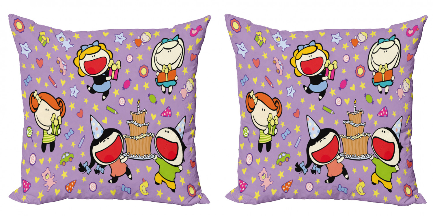 Ambesonne Birthday Party Cushion Cover Set of 2 for Couch and Bed in 4 Sizes - Picture 29 of 63