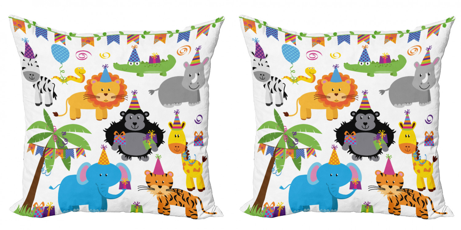 Ambesonne Birthday Party Cushion Cover Set of 2 for Couch and Bed in 4 Sizes - Picture 60 of 63