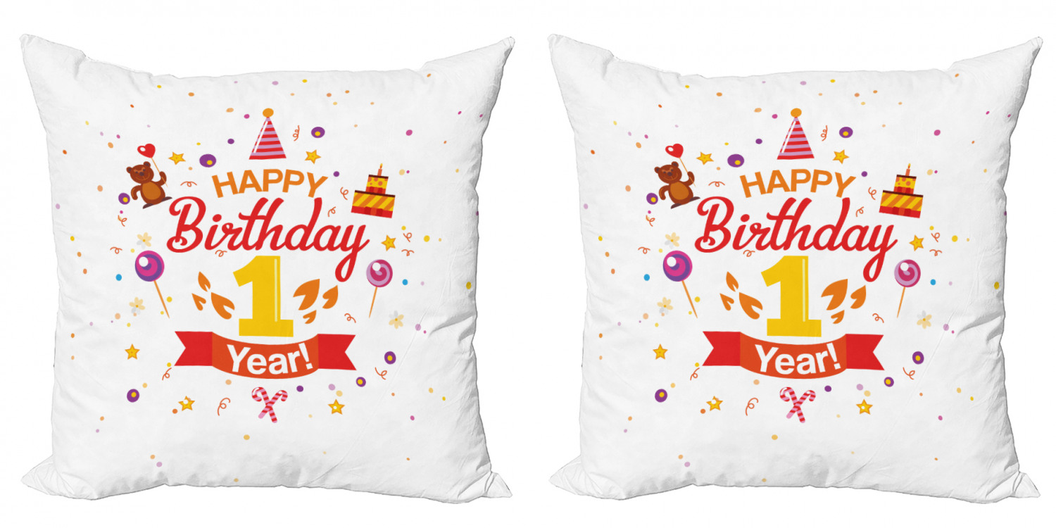 Ambesonne Birthday Party Cushion Cover Set of 2 for Couch and Bed in 4 Sizes - Picture 52 of 63