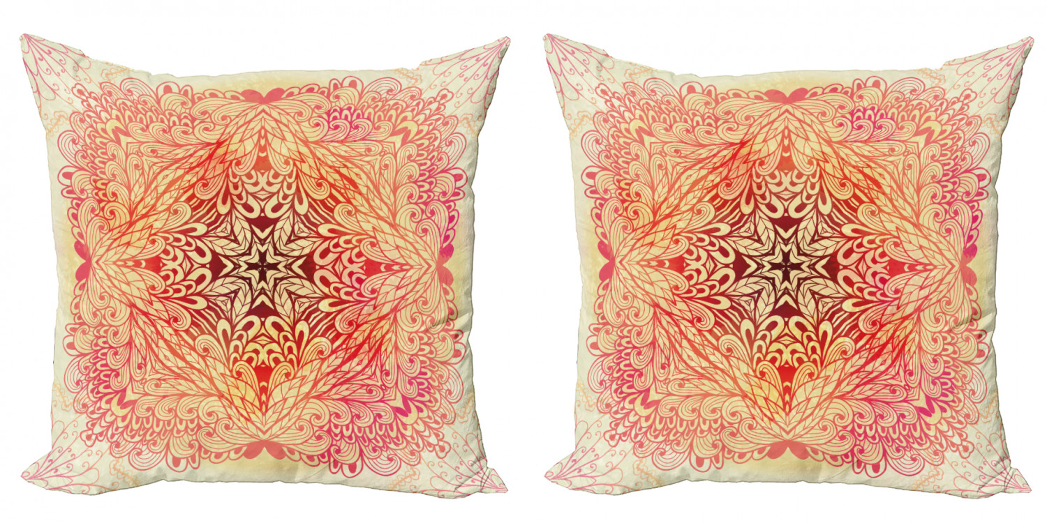 Ambesonne Mandala Design Cushion Cover Set of 2 for Couch and Bed in 4 Sizes