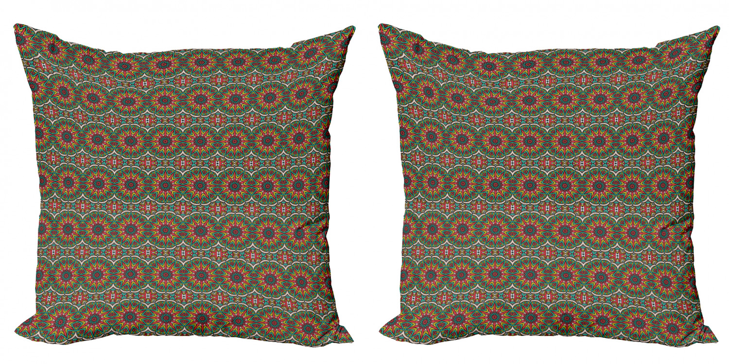 Ambesonne Mandala Design Cushion Cover Set of 2 for Couch and Bed in 4 Sizes