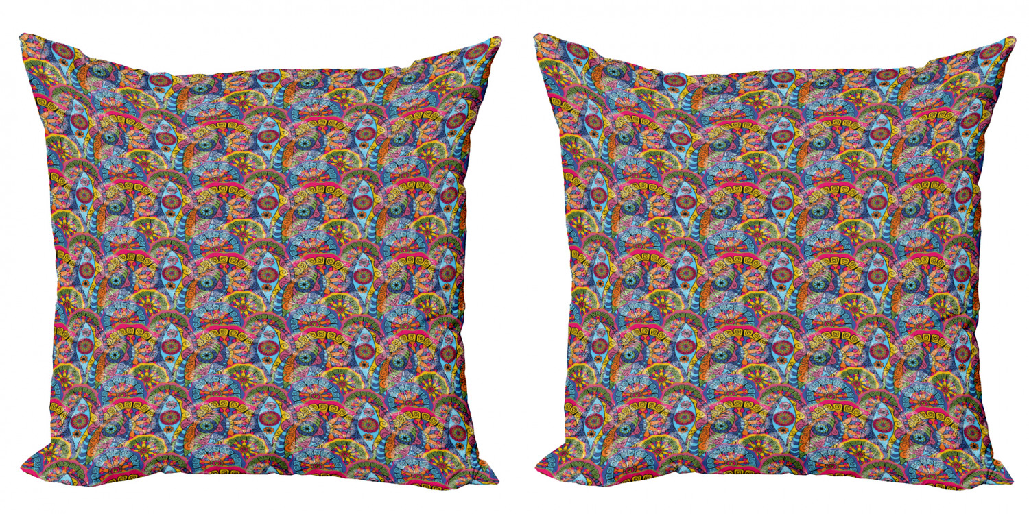 Ambesonne Mandala Design Cushion Cover Set of 2 for Couch and Bed in 4 Sizes