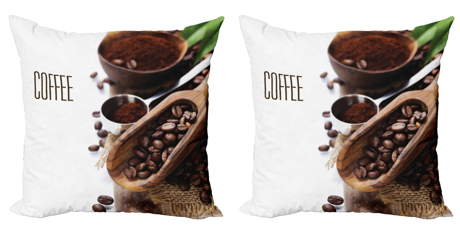 Ambesonne Coffee Cushion Cover Set of 2 for Couch and Bed in 4 Sizes