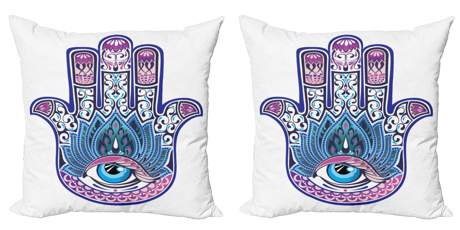 Ambesonne Hamsa Eastern Cushion Cover Set of 2 for Couch and Bed in 4 Sizes