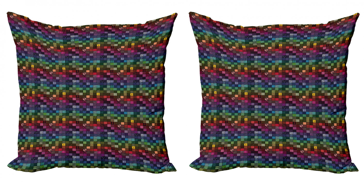 Ambesonne Geometric Scene Cushion Cover Set of 2 for Couch and Bed in 4 Sizes - Picture 29 of 63