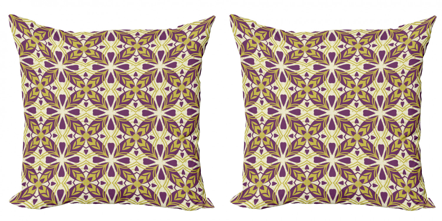 Ambesonne Geometric Scene Cushion Cover Set of 2 for Couch and Bed in 4 Sizes - Picture 36 of 63