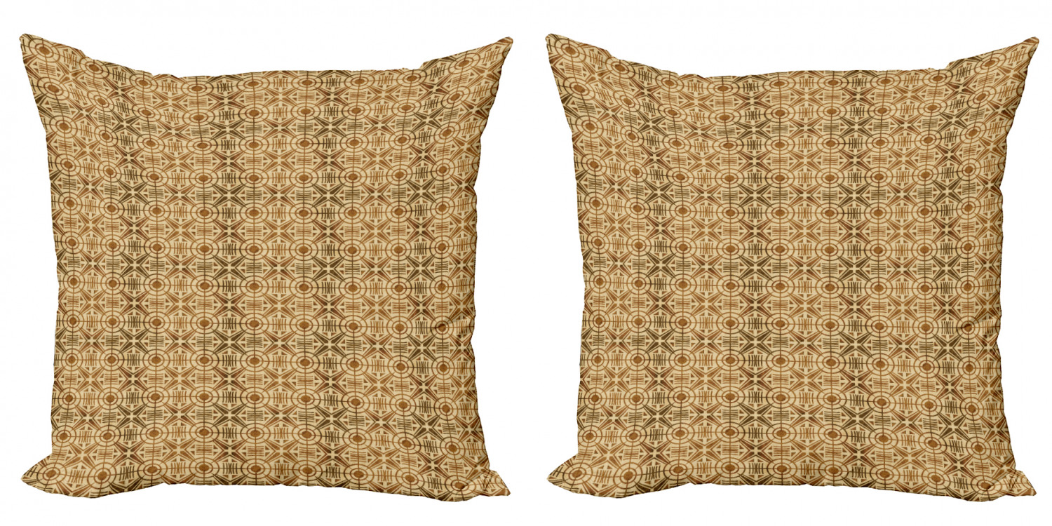 Ambesonne Geometric Scene Cushion Cover Set of 2 for Couch and Bed in 4 Sizes - Picture 12 of 63