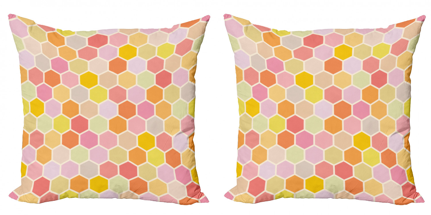Ambesonne Geometric Scene Cushion Cover Set of 2 for Couch and Bed in 4 Sizes - Picture 27 of 63