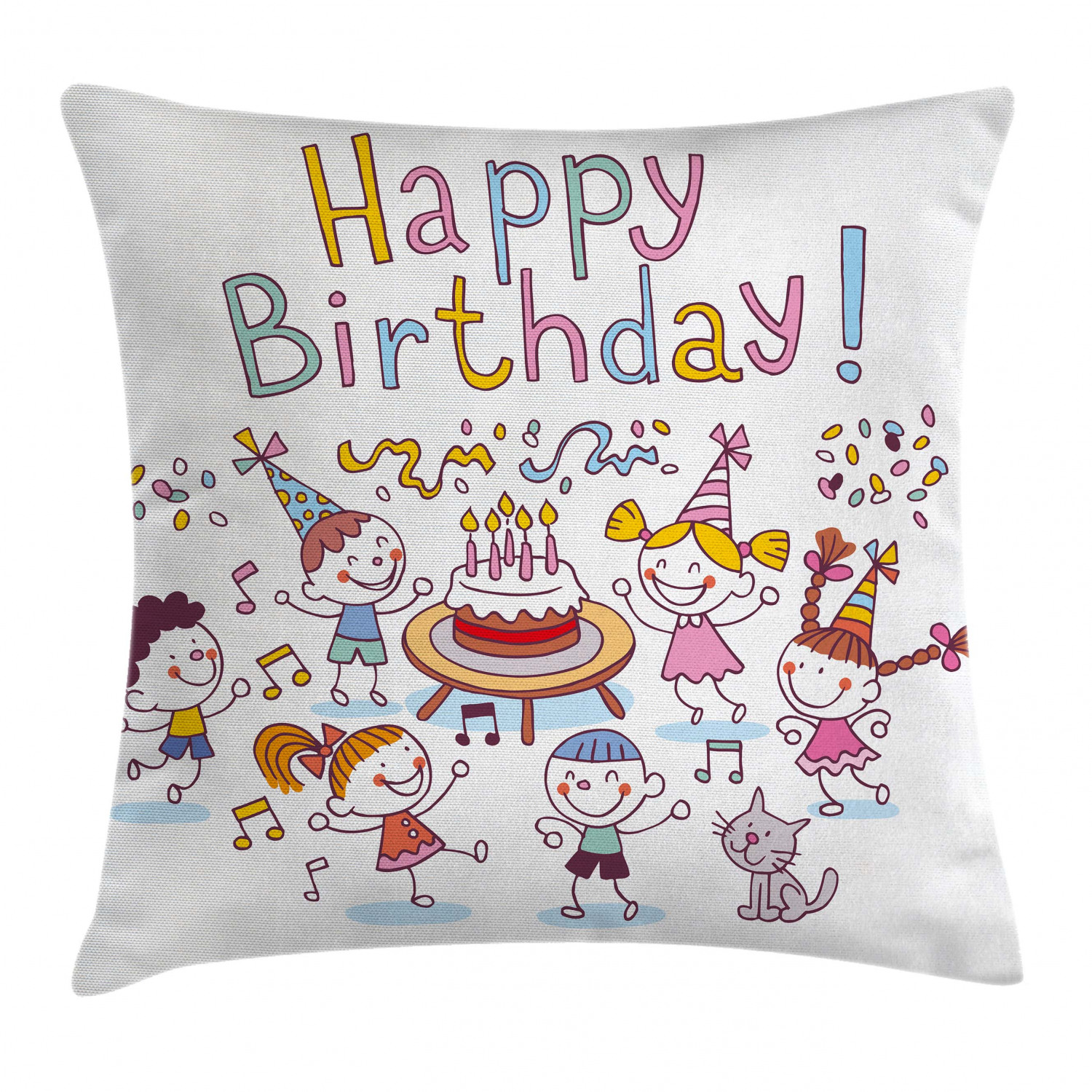 Birthday Fabric Throw Pillow Cases Cushion Covers Home Decor 8 Sizes 