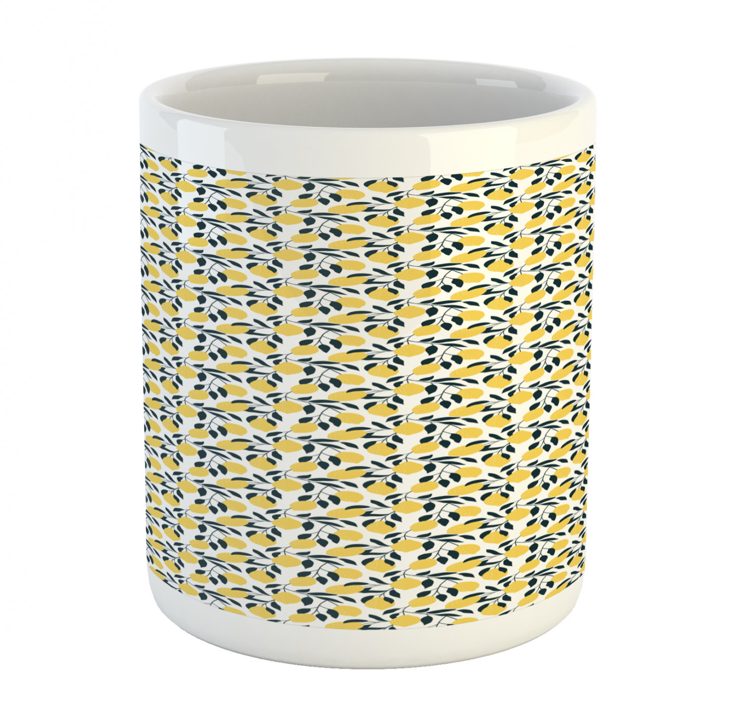 Ambesonne Lemons Pattern Ceramic Coffee Mug Cup for Water Tea Drinks, 11 oz - Picture 169 of 244