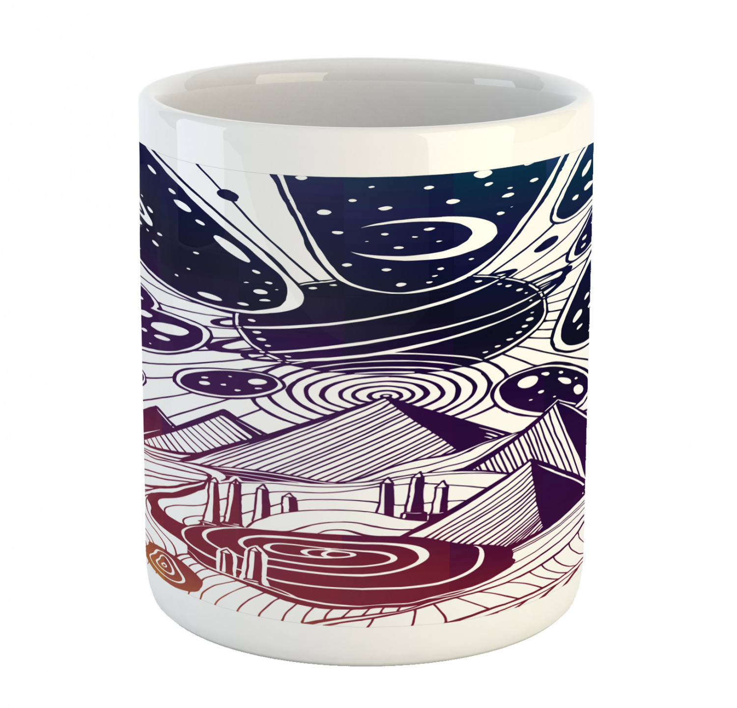 Ambesonne Abstract Surreal Ceramic Coffee Mug Cup for Water Tea Drinks, 11 oz - Picture 49 of 244