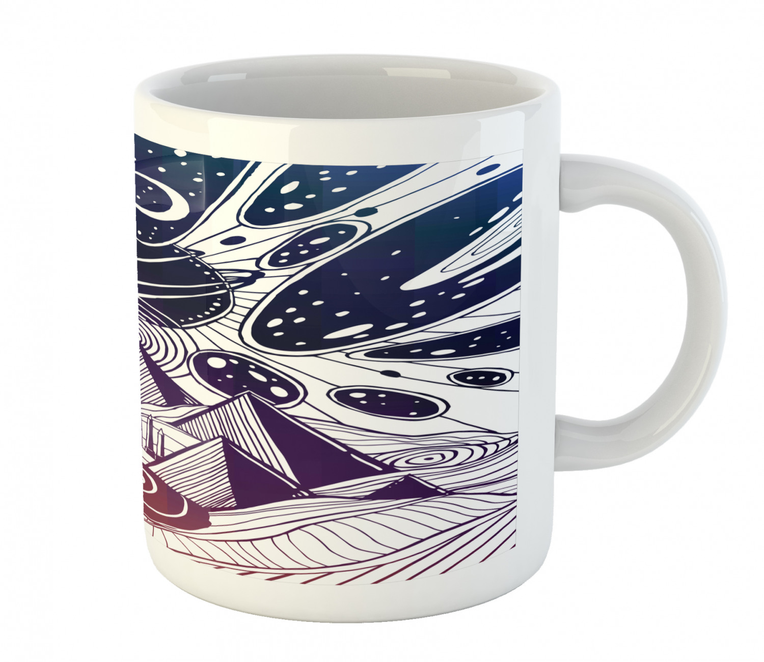 Ambesonne Abstract Surreal Ceramic Coffee Mug Cup for Water Tea Drinks, 11 oz - Picture 50 of 244
