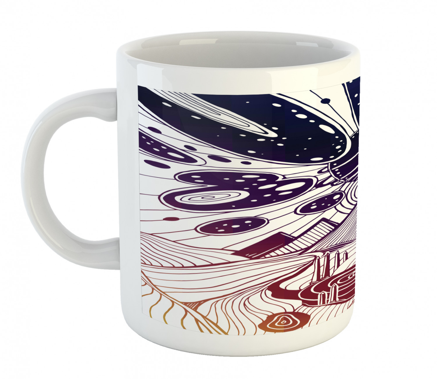 Ambesonne Abstract Surreal Ceramic Coffee Mug Cup for Water Tea Drinks, 11 oz - Picture 51 of 244