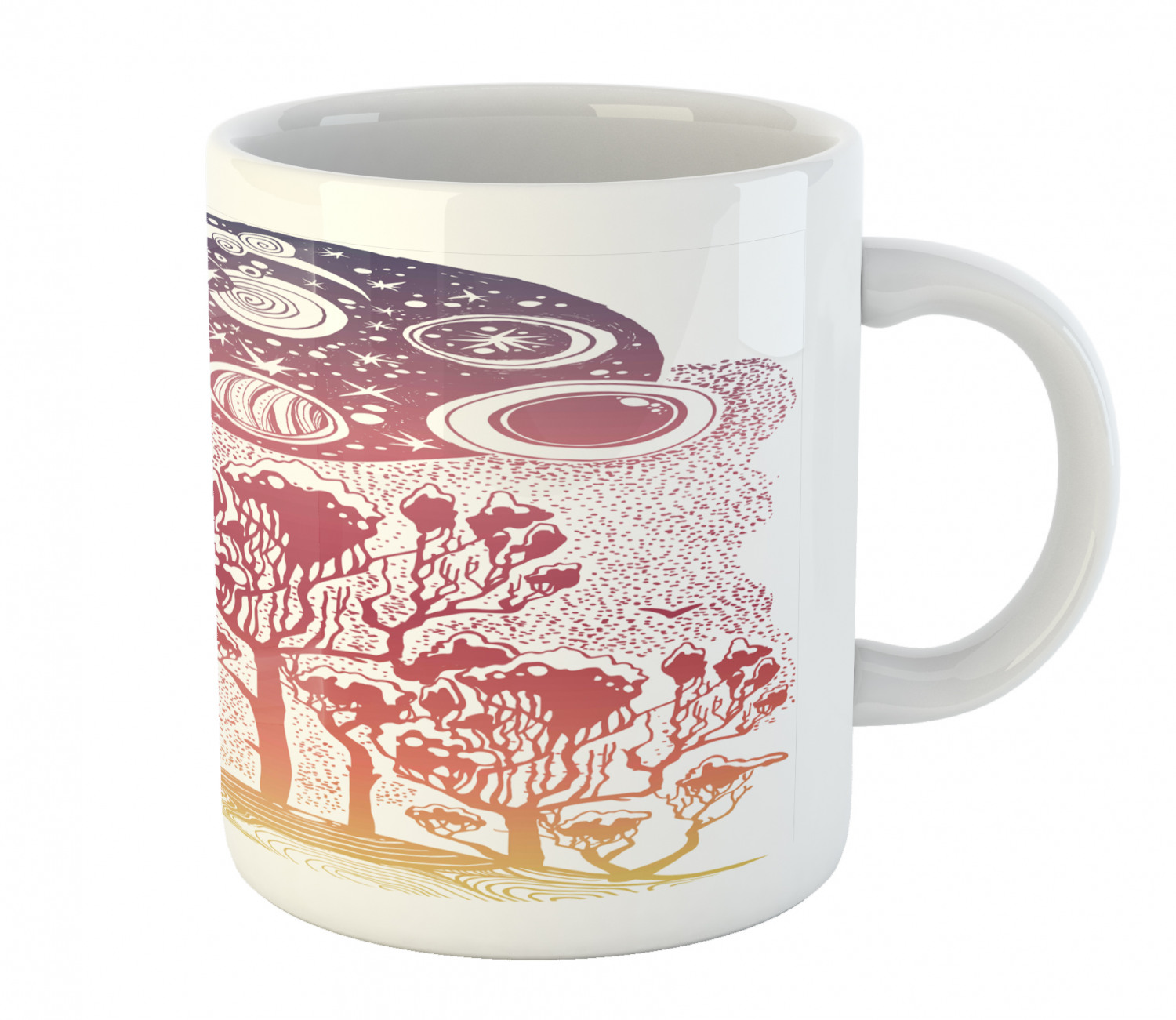 Ambesonne Abstract Surreal Ceramic Coffee Mug Cup for Water Tea Drinks, 11 oz - Picture 242 of 244