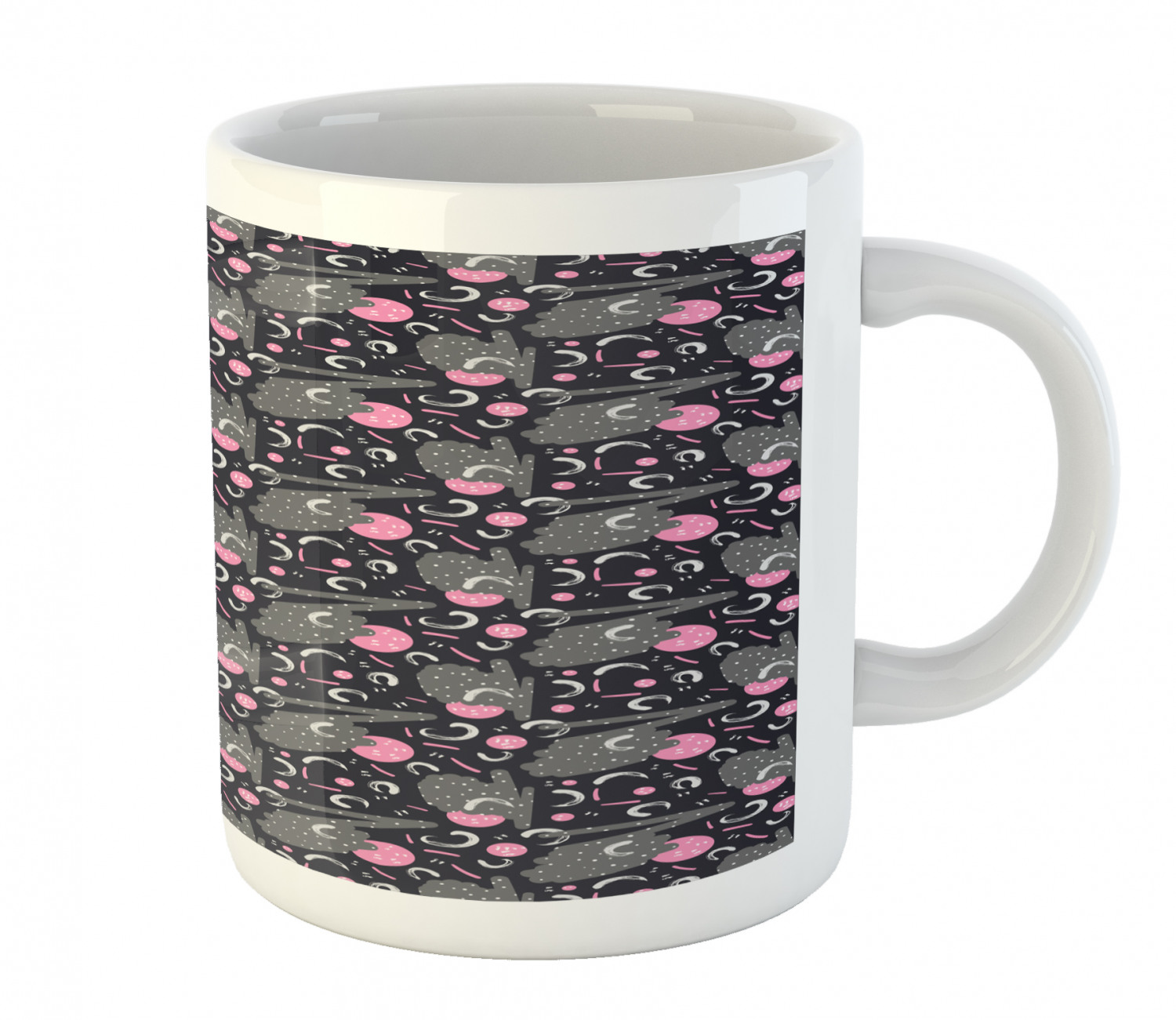 Ambesonne Abstract Surreal Ceramic Coffee Mug Cup for Water Tea Drinks, 11 oz - Picture 218 of 244
