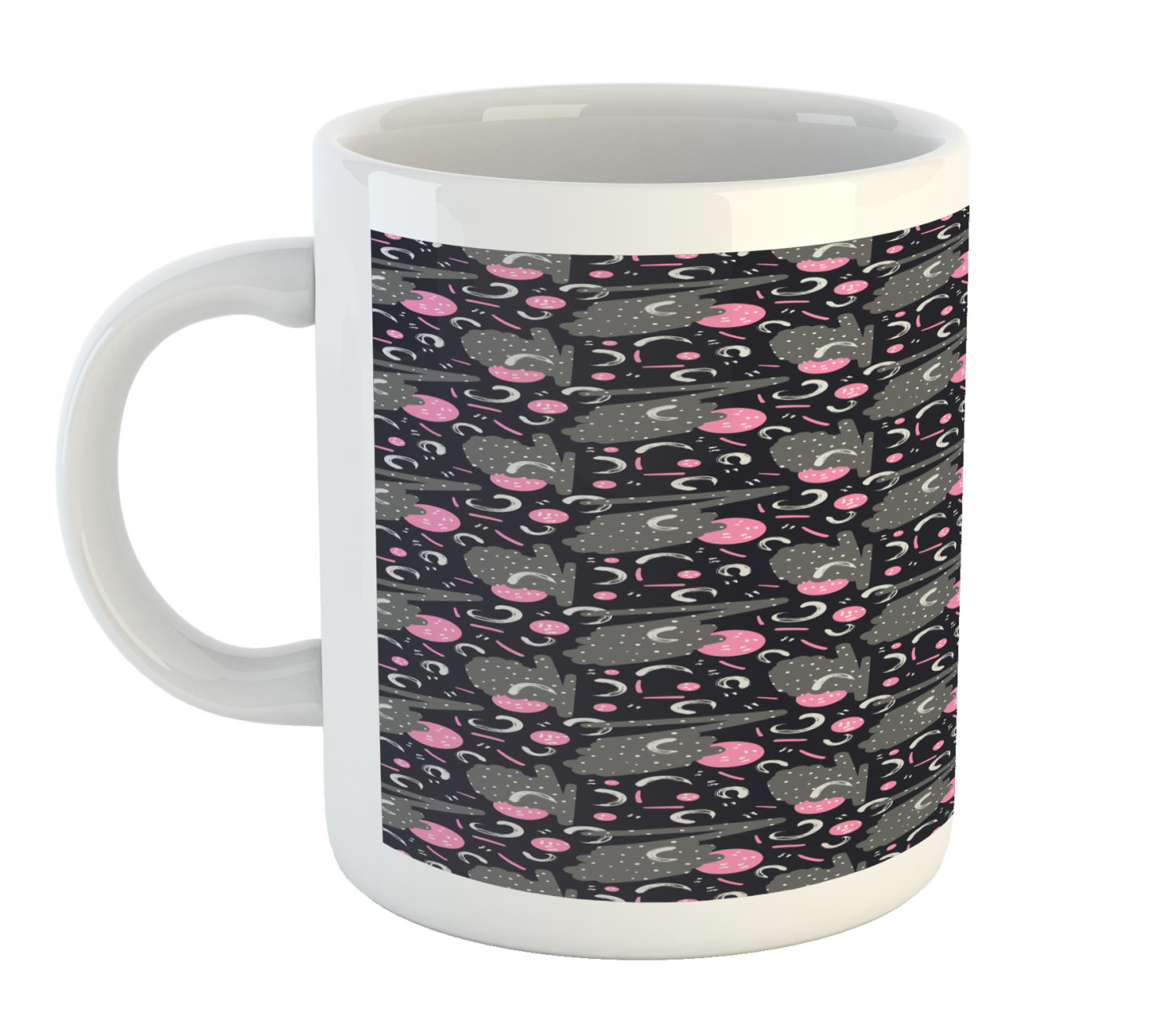 Ambesonne Abstract Surreal Ceramic Coffee Mug Cup for Water Tea Drinks, 11 oz - Picture 219 of 244