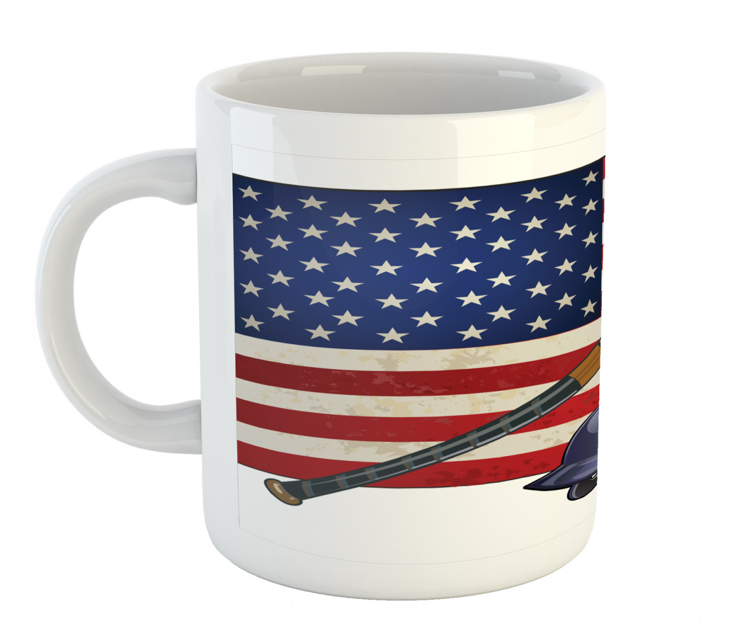 Ambesonne American Design Ceramic Coffee Mug Cup for Water Tea Drinks, 11 oz