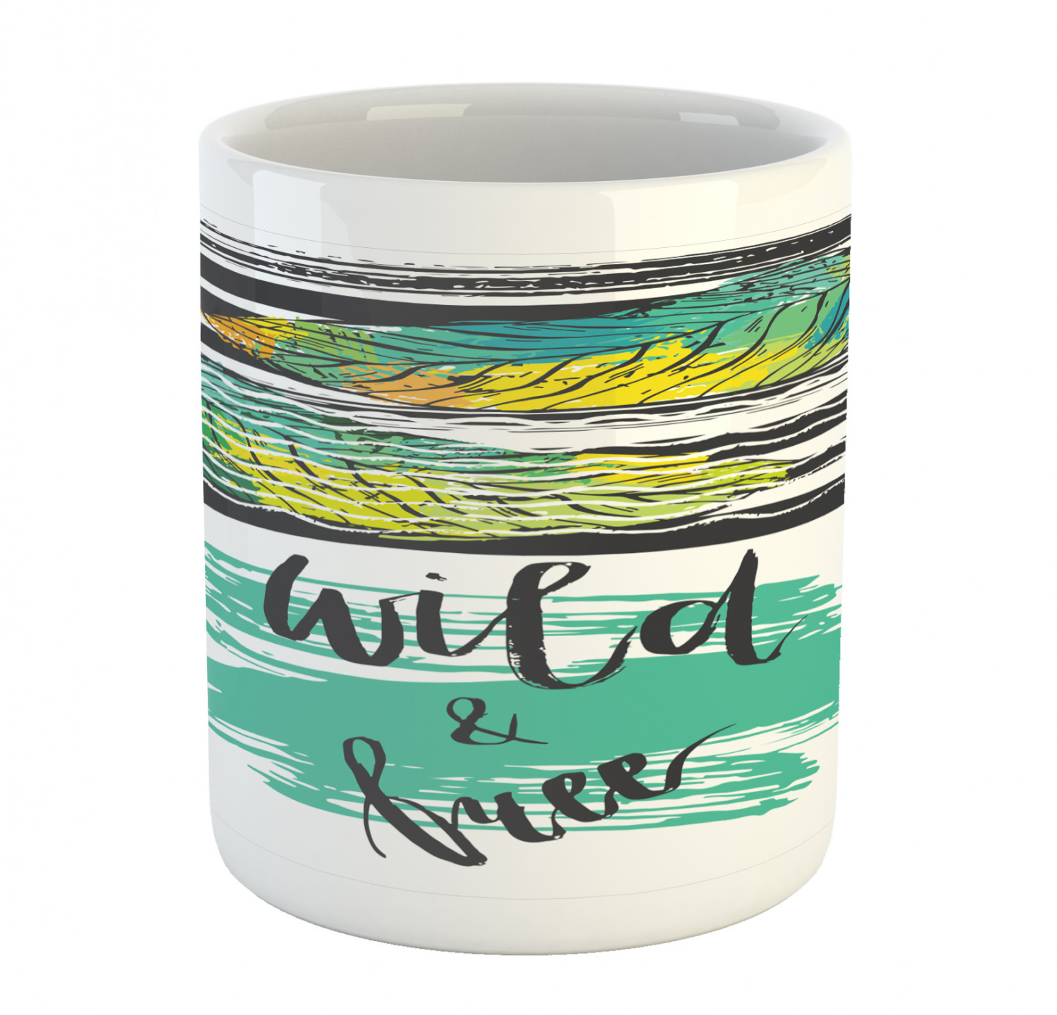 Ambesonne Abstract Surreal Ceramic Coffee Mug Cup for Water Tea Drinks, 11 oz - Picture 233 of 244