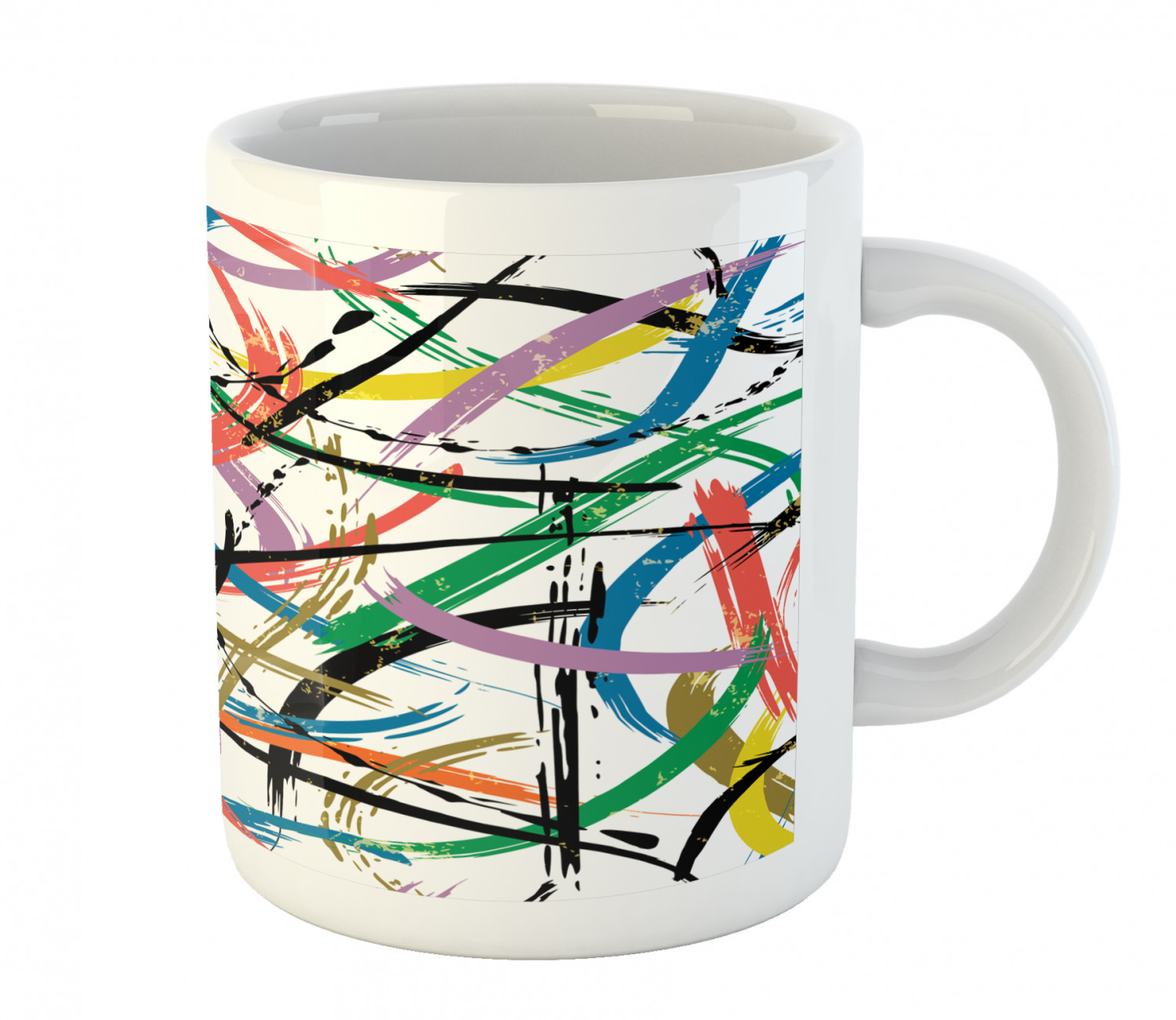 Ambesonne Abstract Surreal Ceramic Coffee Mug Cup for Water Tea Drinks, 11 oz - Picture 134 of 244