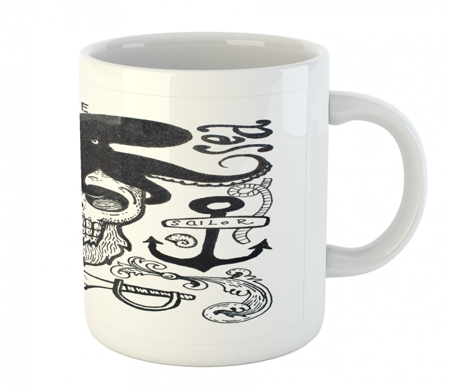 Ambesonne Nautical Ceramic Coffee Mug Cup for Water Tea Drinks, 11 oz - Picture 150 of 244
