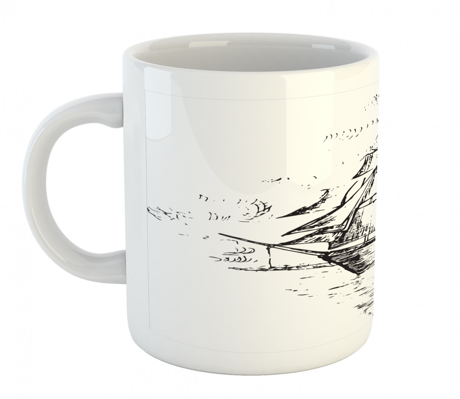 Ambesonne Nautical Ceramic Coffee Mug Cup for Water Tea Drinks, 11 oz - Picture 179 of 244