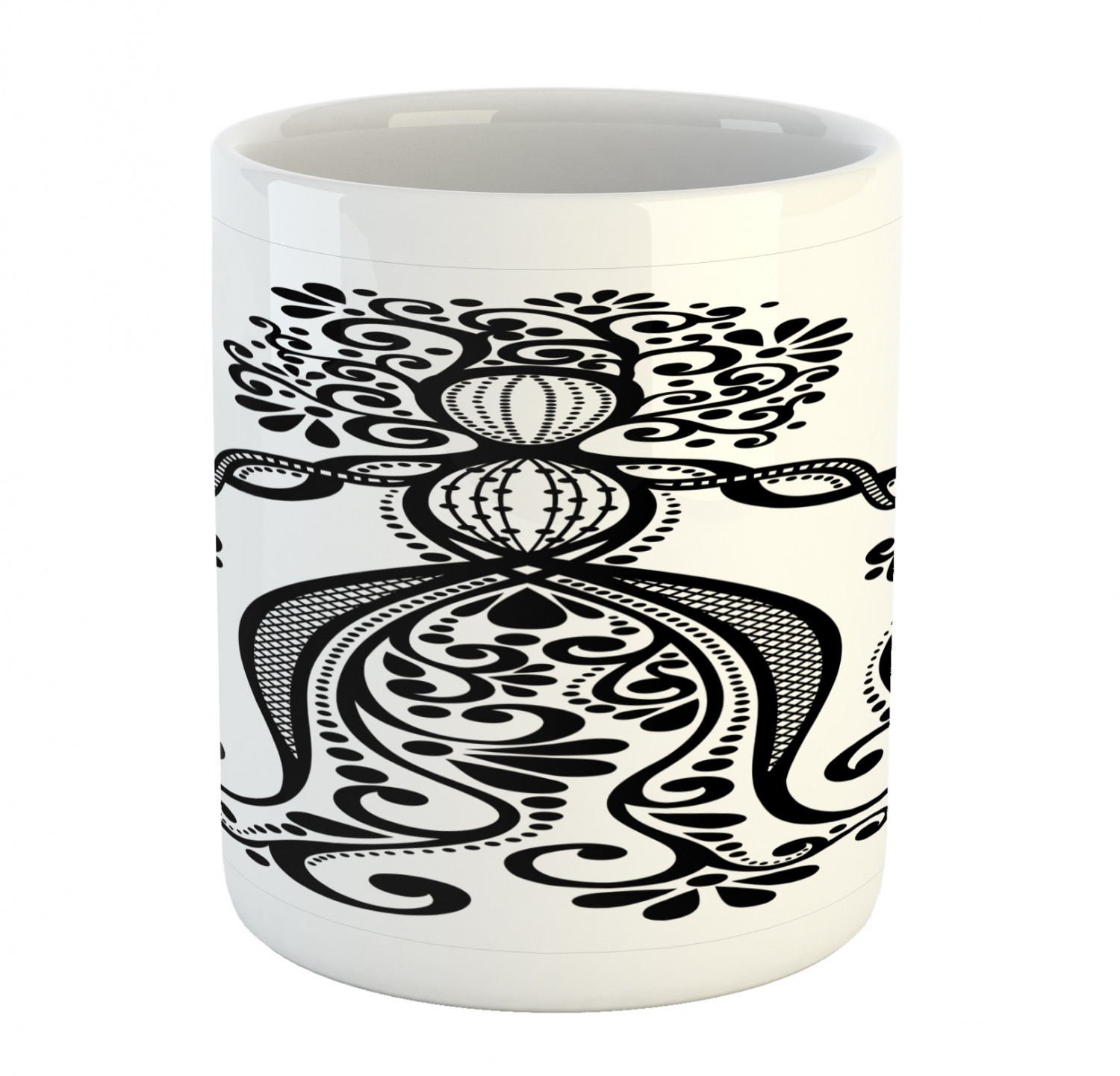 Ambesonne Abstract Surreal Ceramic Coffee Mug Cup for Water Tea Drinks, 11 oz - Picture 237 of 244