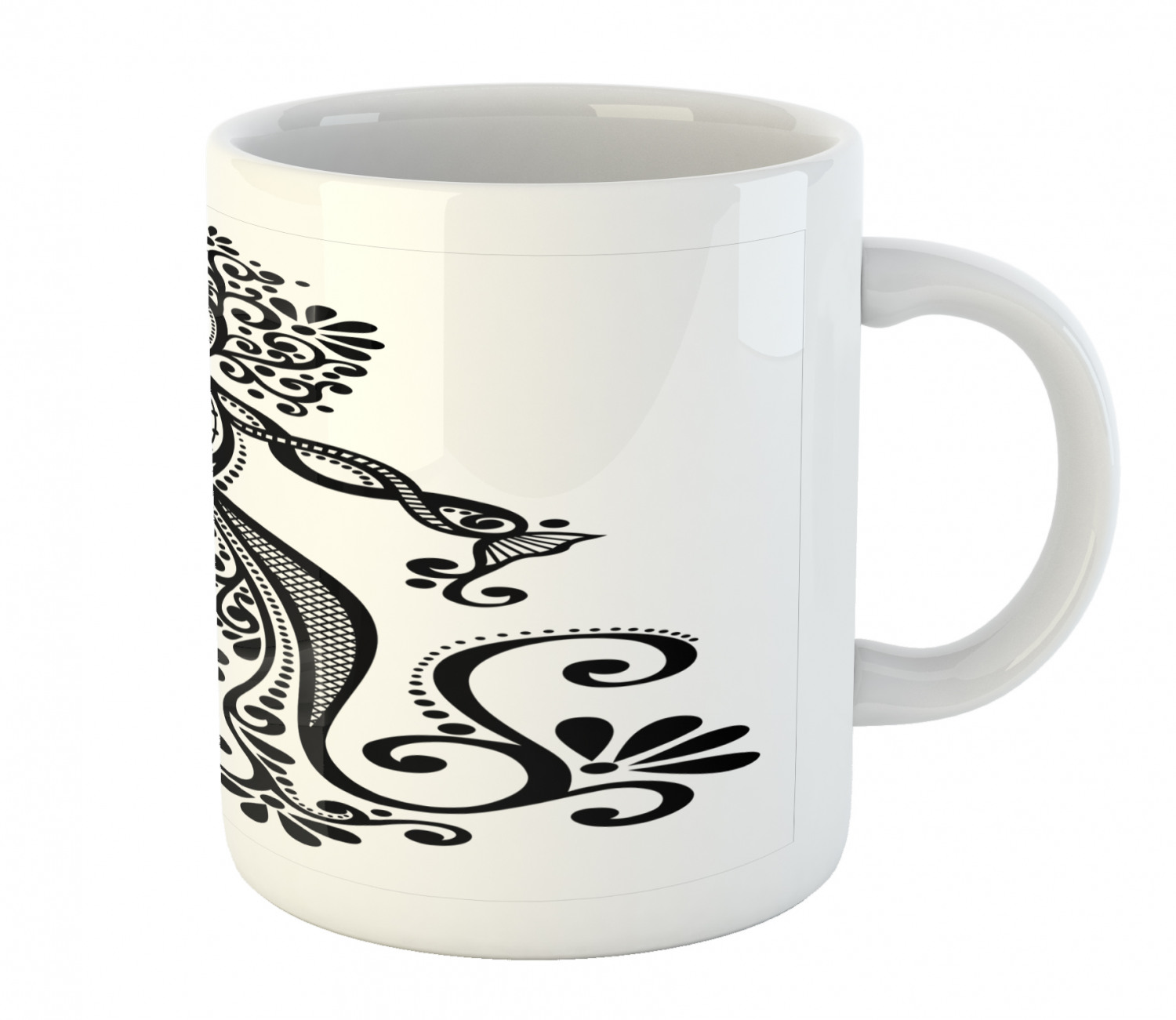 Ambesonne Abstract Surreal Ceramic Coffee Mug Cup for Water Tea Drinks, 11 oz - Picture 238 of 244