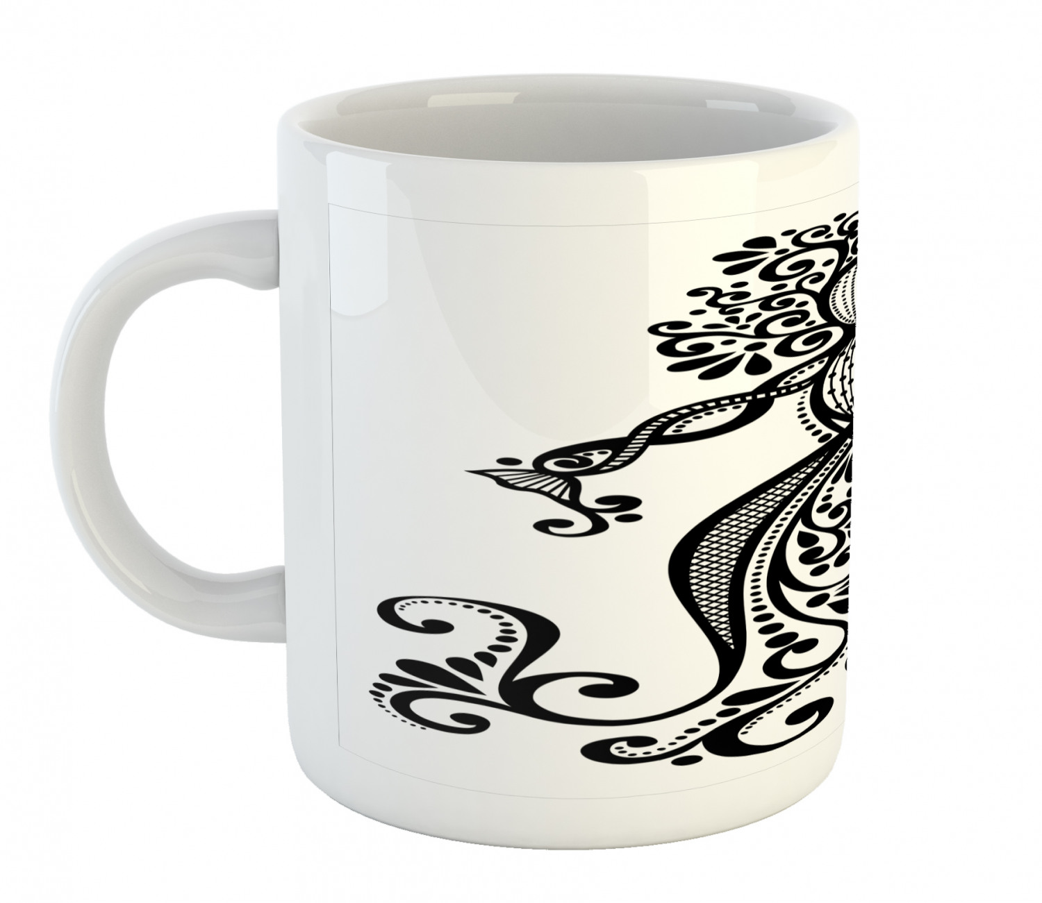 Ambesonne Abstract Surreal Ceramic Coffee Mug Cup for Water Tea Drinks, 11 oz - Picture 239 of 244