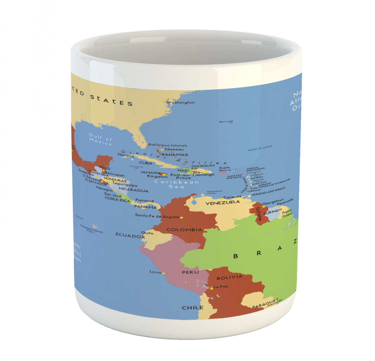 Ceramic Mug for Hot Beverages 11 oz Drink Cup Ambesonne - Picture 189 of 244