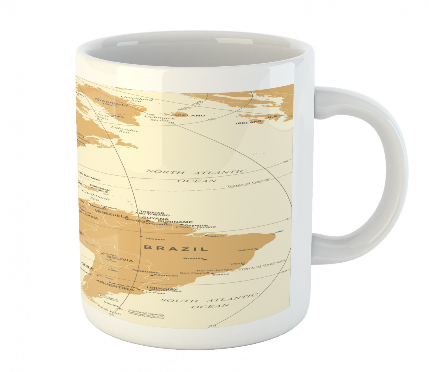 Ceramic Mug for Hot Beverages 11 oz Drink Cup Ambesonne - Picture 154 of 244