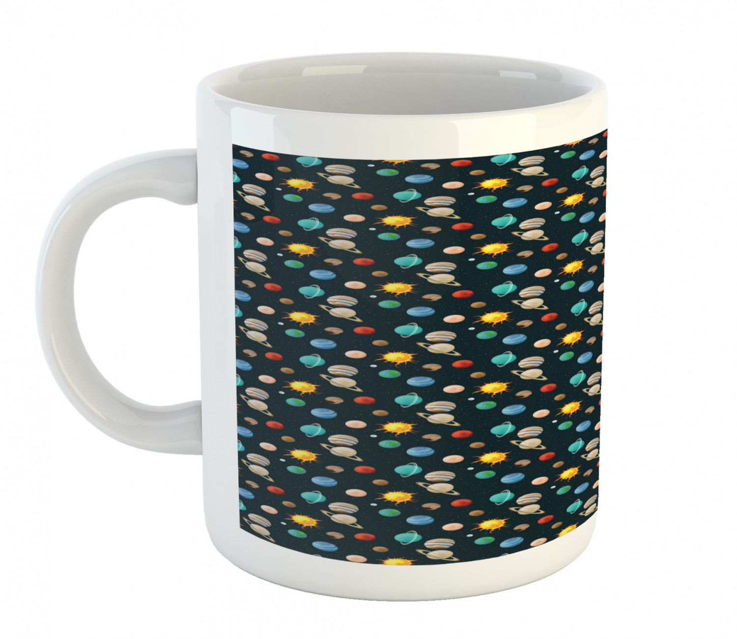 Ceramic Mug for Hot Beverages 11 oz Drink Cup Ambesonne - Picture 163 of 244
