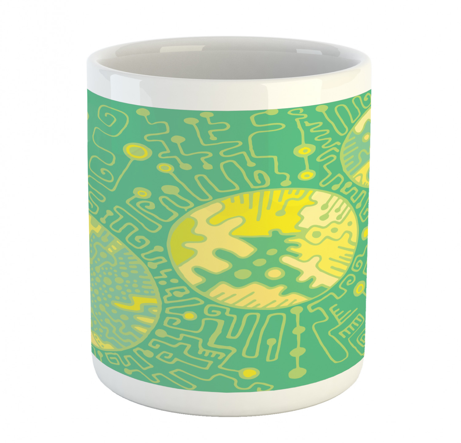 Ambesonne Abstract Surreal Ceramic Coffee Mug Cup for Water Tea Drinks, 11 oz - Picture 41 of 244