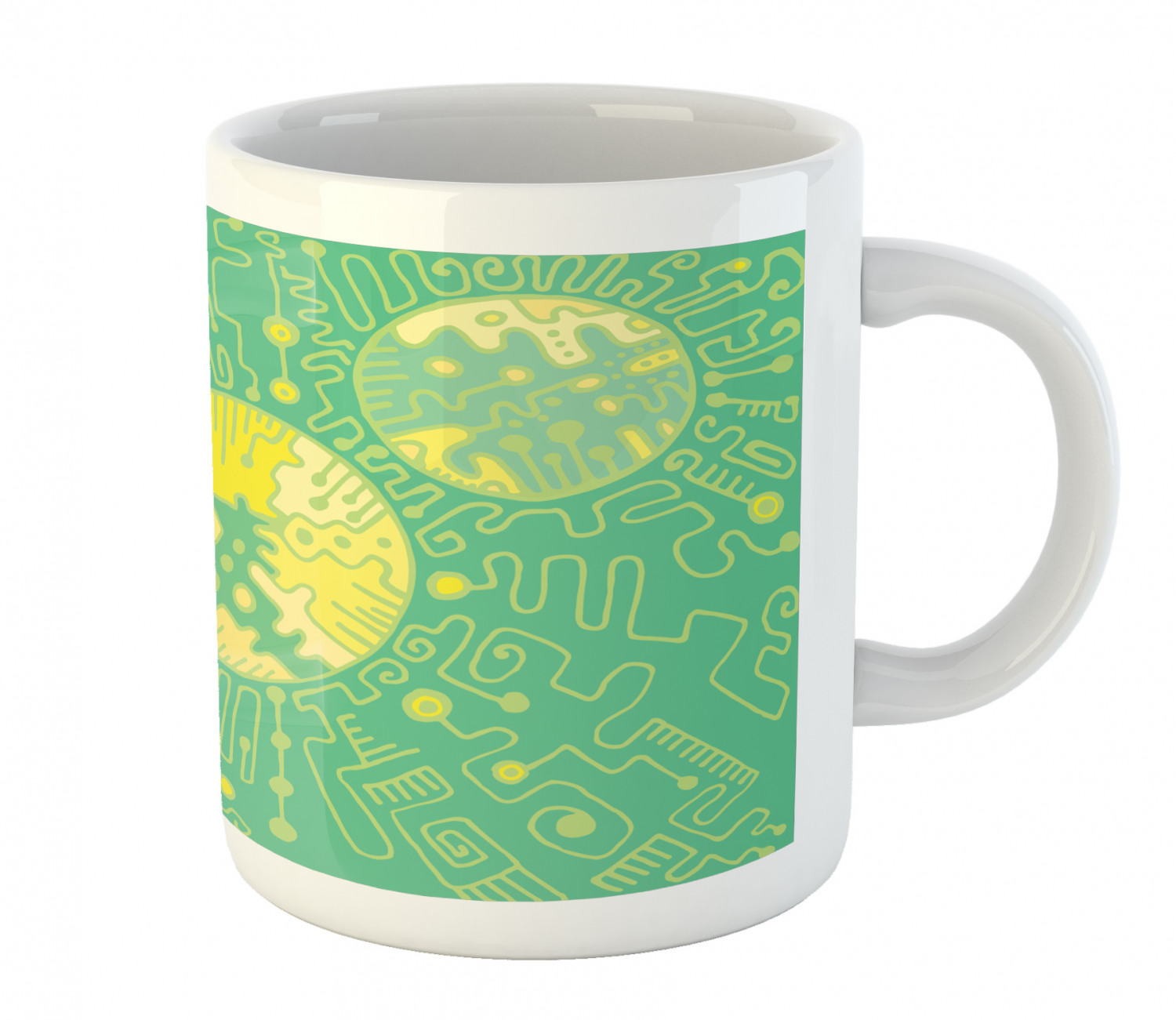Ambesonne Abstract Surreal Ceramic Coffee Mug Cup for Water Tea Drinks, 11 oz - Picture 42 of 244
