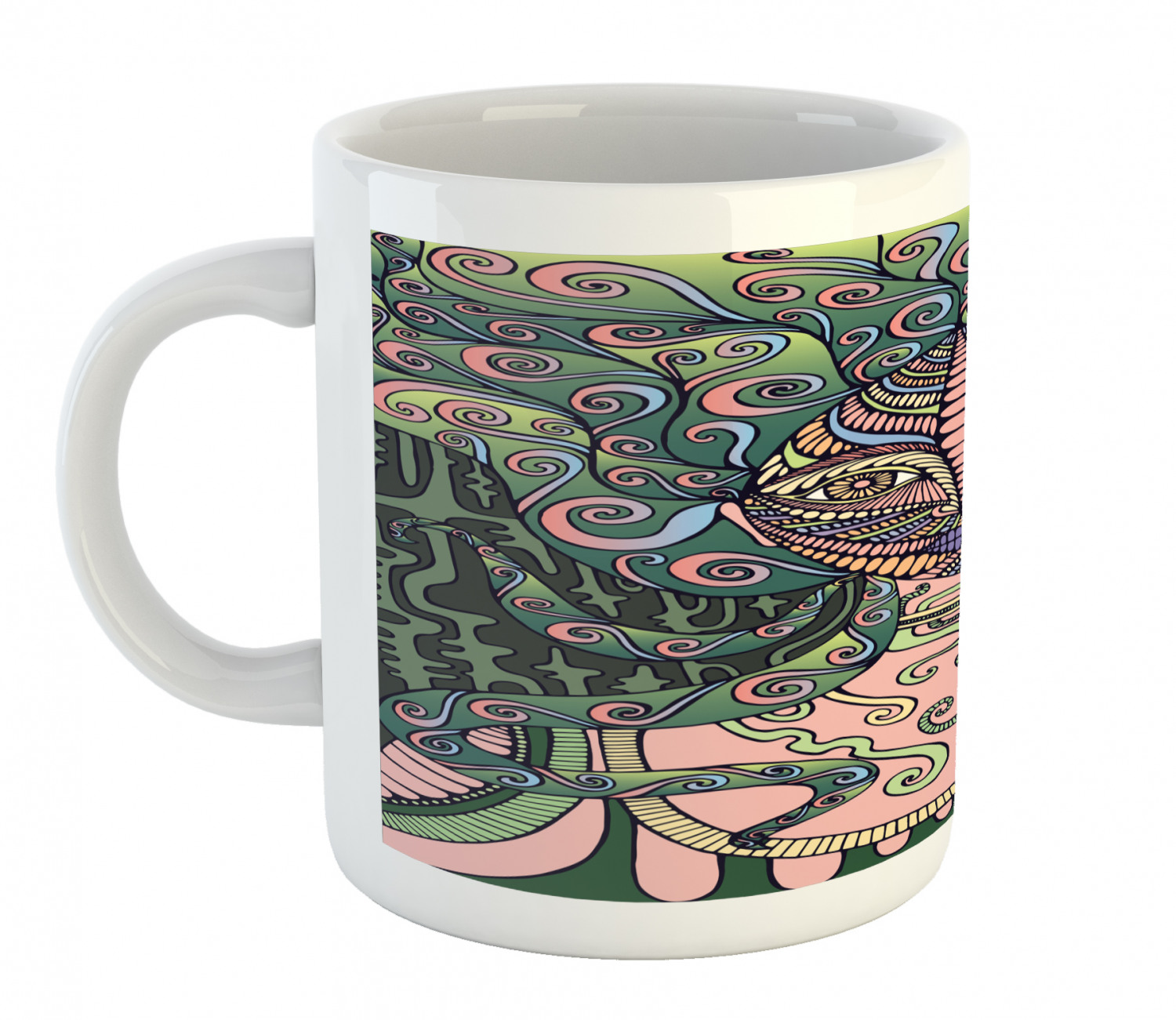 Ambesonne Abstract Surreal Ceramic Coffee Mug Cup for Water Tea Drinks, 11 oz - Picture 131 of 244