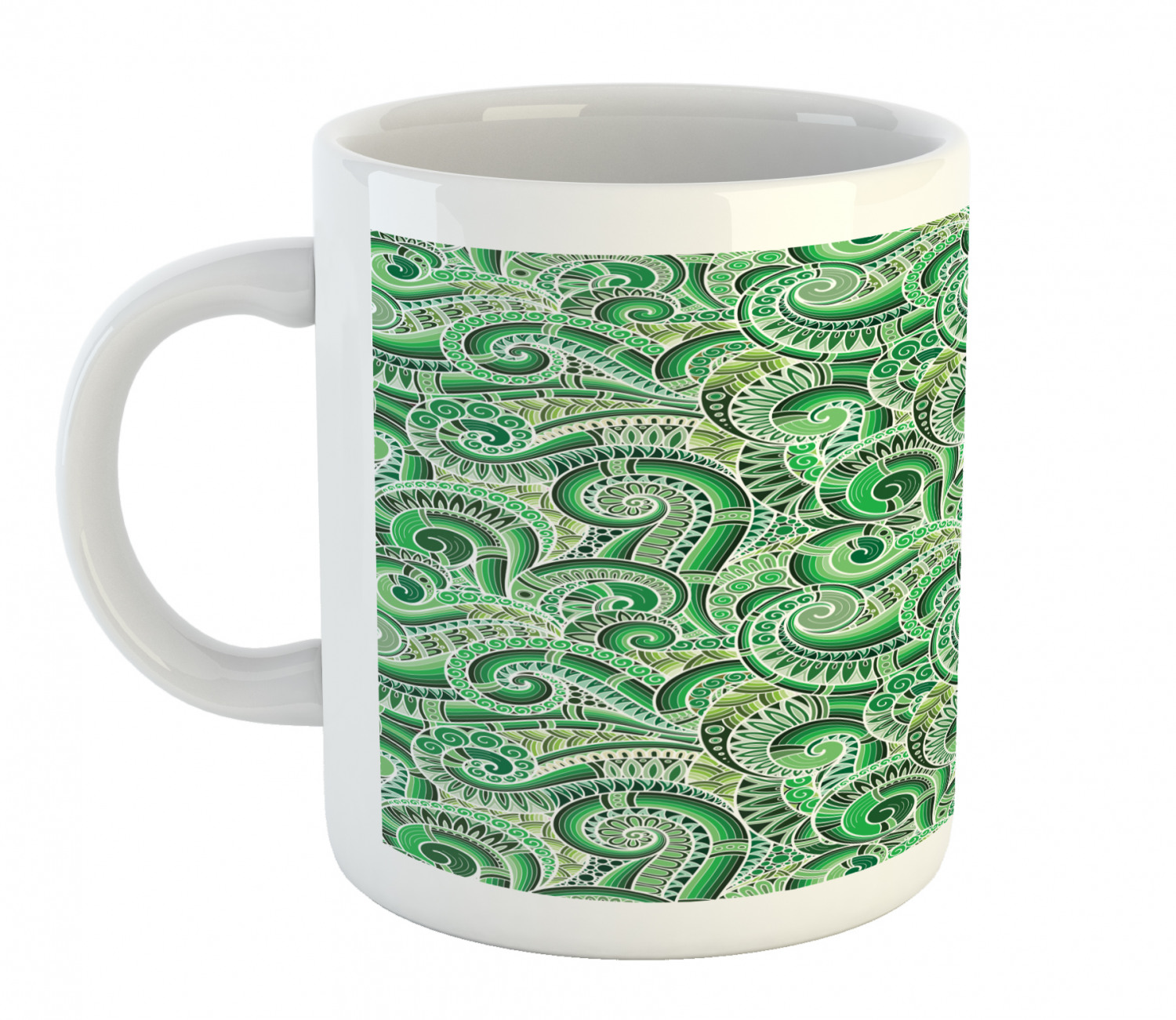 Ambesonne Asian Cultural Ceramic Coffee Mug Cup for Water Tea Drinks