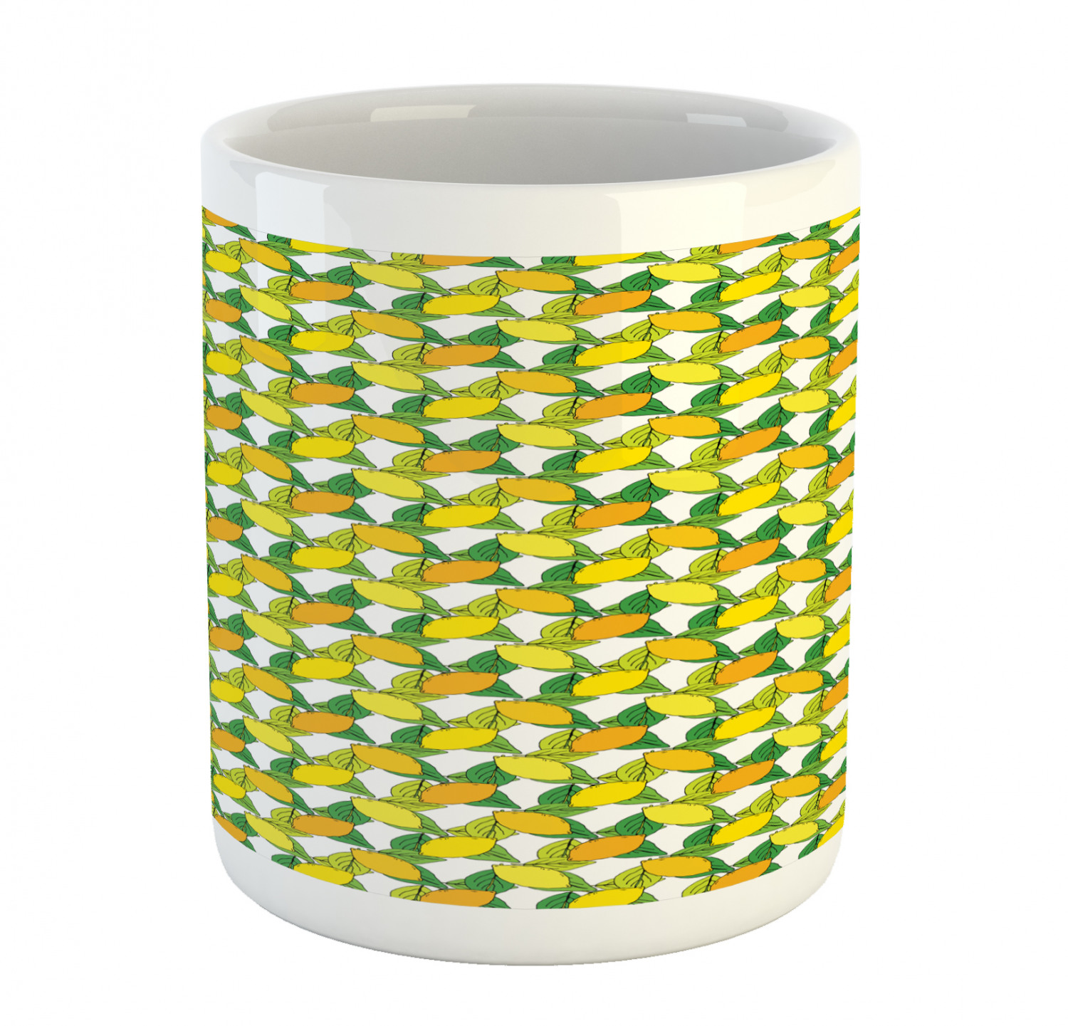 Ambesonne Lemons Pattern Ceramic Coffee Mug Cup for Water Tea Drinks, 11 oz - Picture 221 of 244