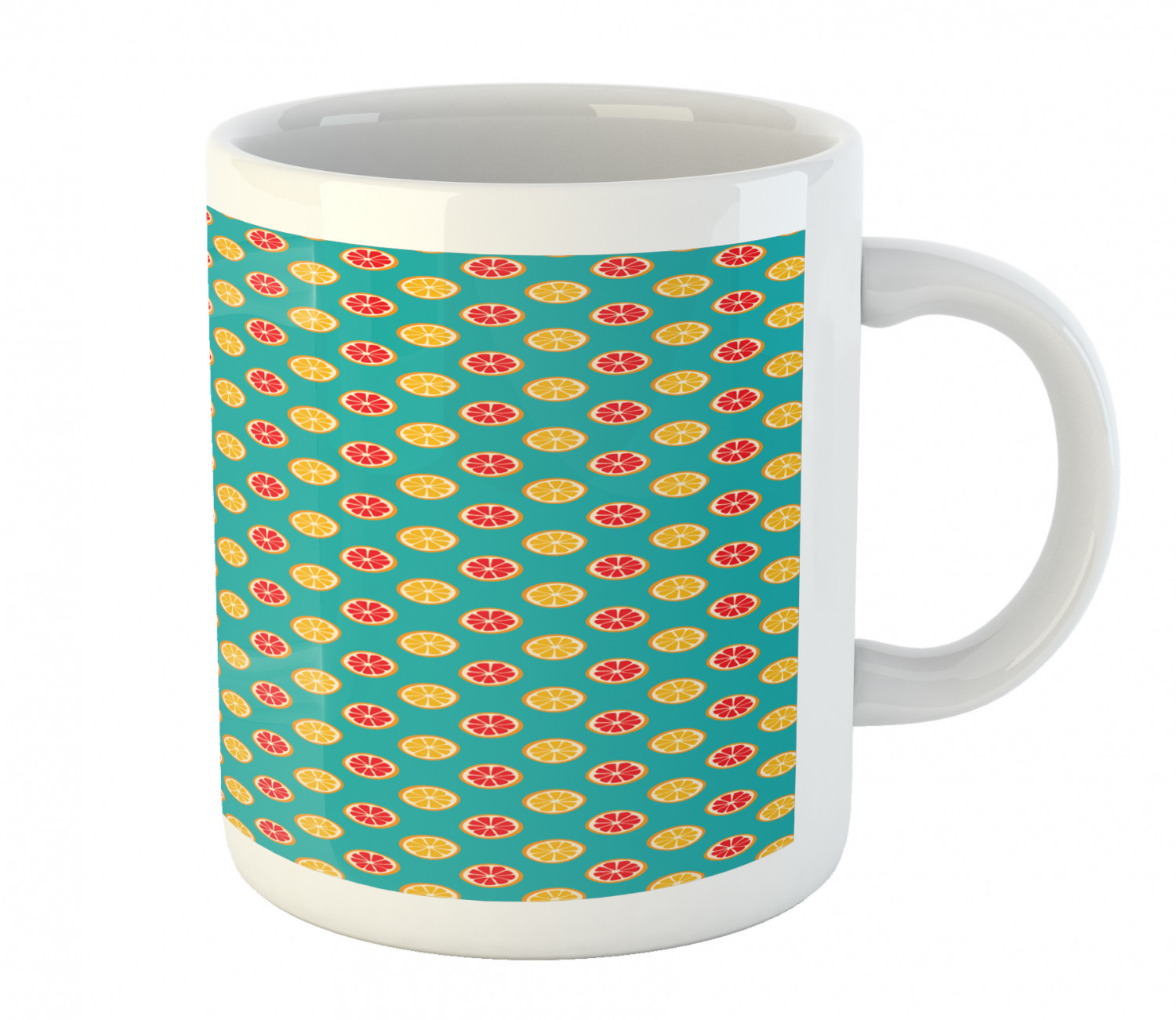 Ambesonne Lemons Pattern Ceramic Coffee Mug Cup for Water Tea Drinks, 11 oz - Picture 166 of 244