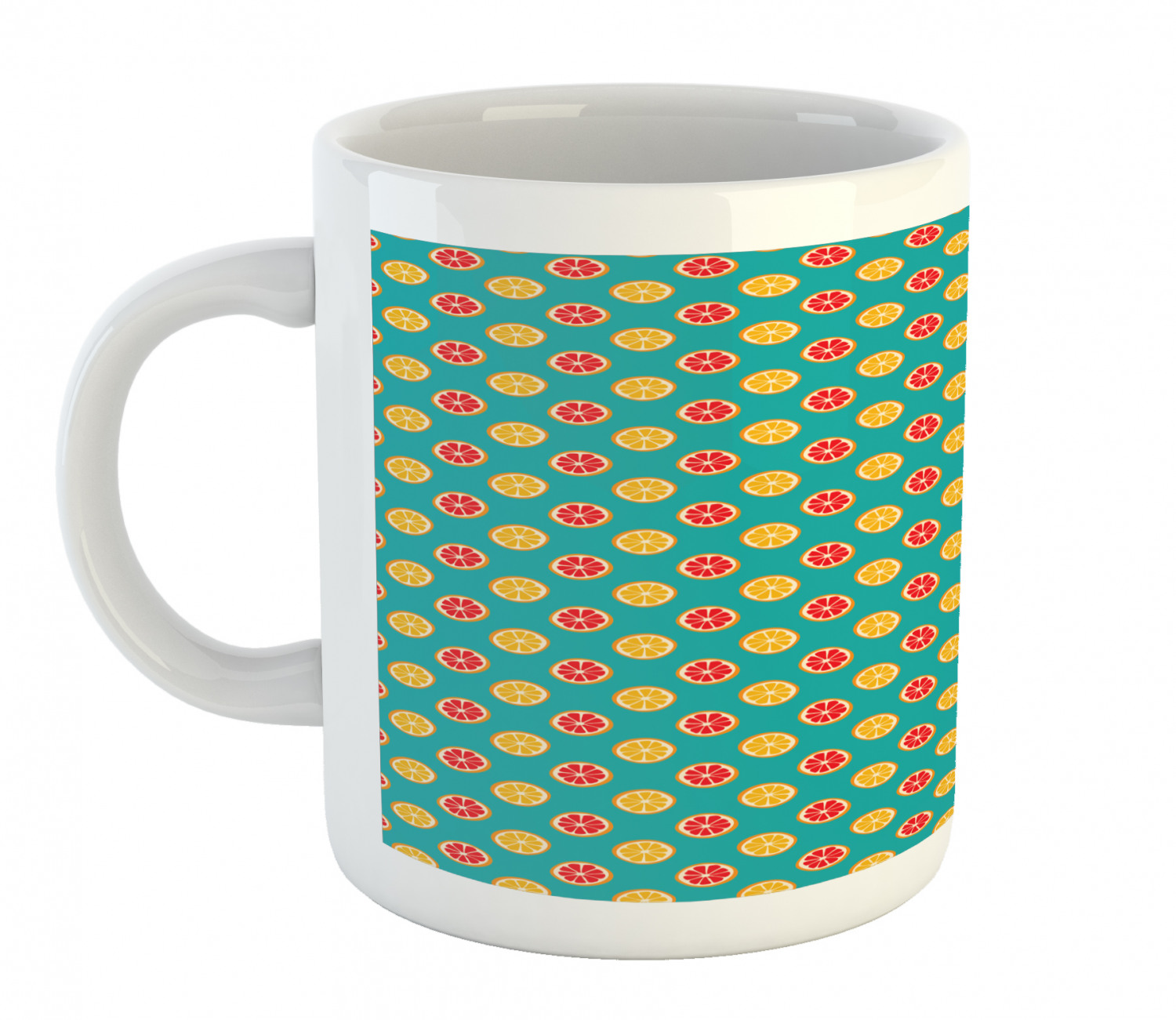 Ambesonne Lemons Pattern Ceramic Coffee Mug Cup for Water Tea Drinks, 11 oz - Picture 167 of 244