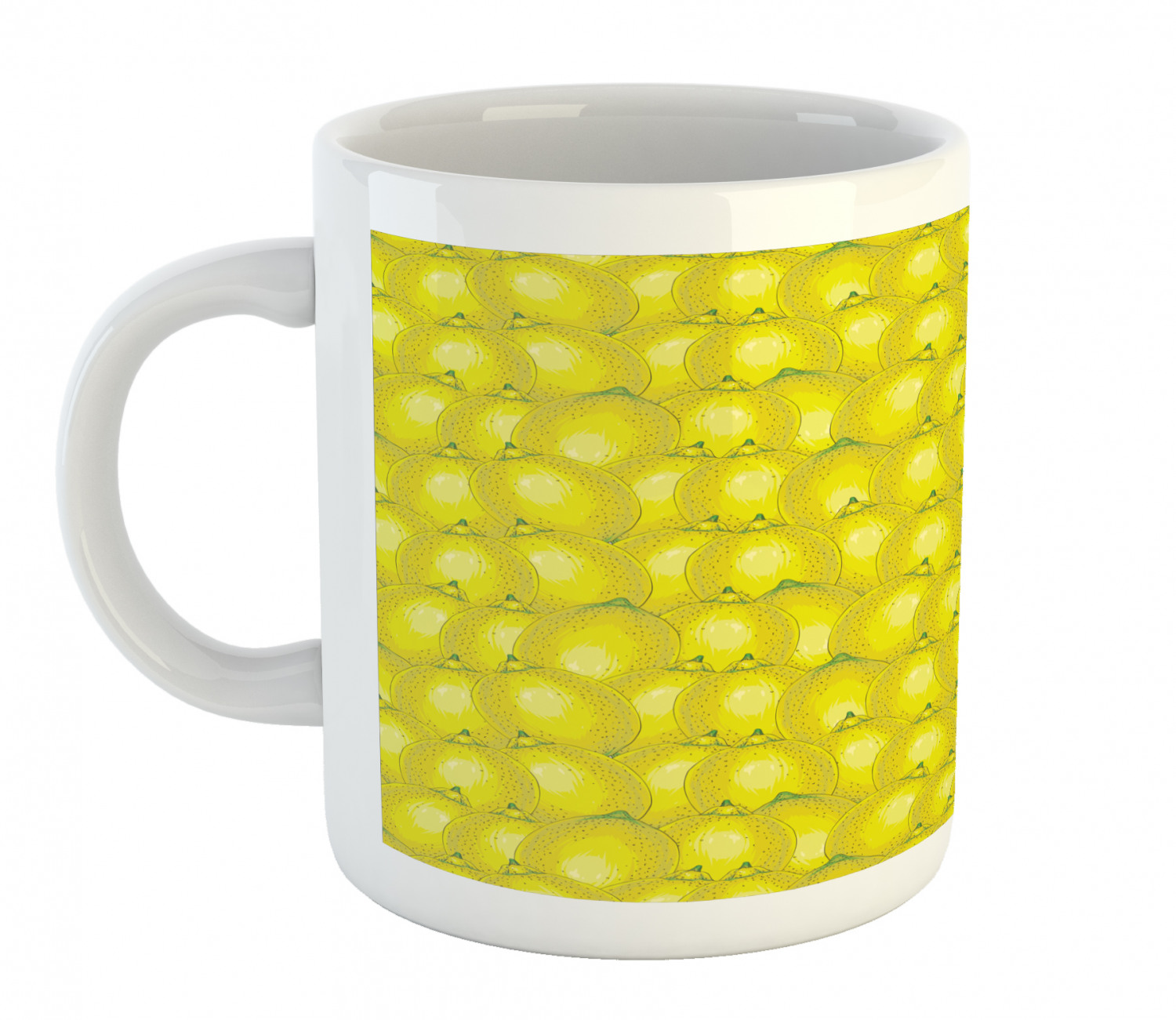 Ambesonne Lemons Pattern Ceramic Coffee Mug Cup for Water Tea Drinks, 11 oz - Picture 179 of 244