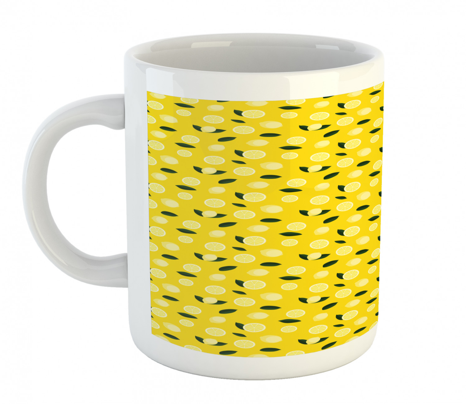 Ambesonne Lemons Pattern Ceramic Coffee Mug Cup for Water Tea Drinks, 11 oz - Picture 107 of 244