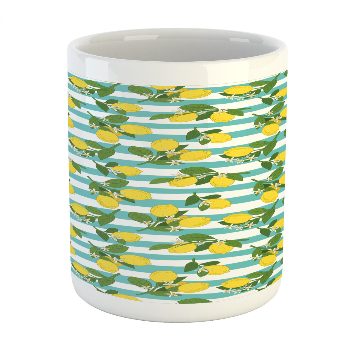 Ambesonne Lemons Pattern Ceramic Coffee Mug Cup for Water Tea Drinks, 11 oz - Picture 129 of 244
