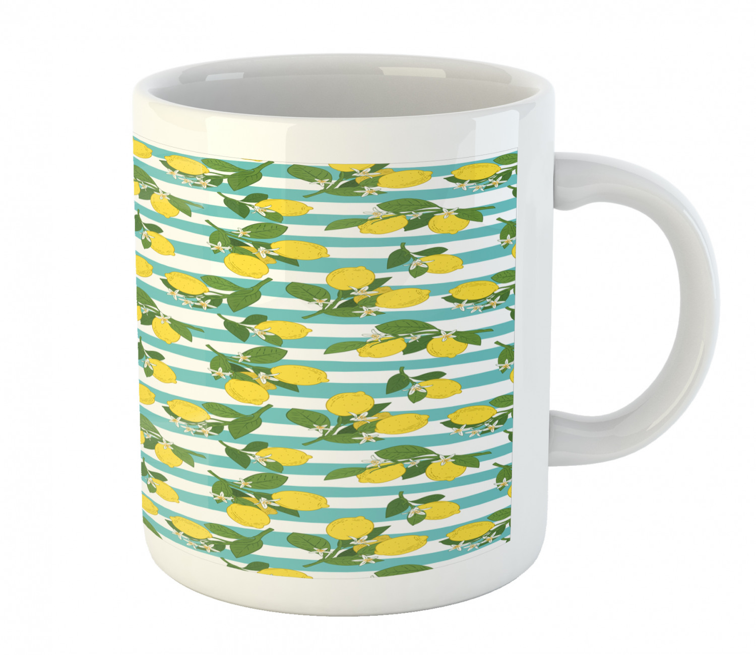 Ambesonne Lemons Pattern Ceramic Coffee Mug Cup for Water Tea Drinks, 11 oz - Picture 130 of 244