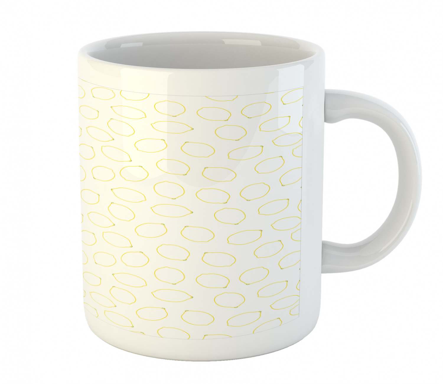 Ambesonne Lemons Pattern Ceramic Coffee Mug Cup for Water Tea Drinks, 11 oz - Picture 186 of 244