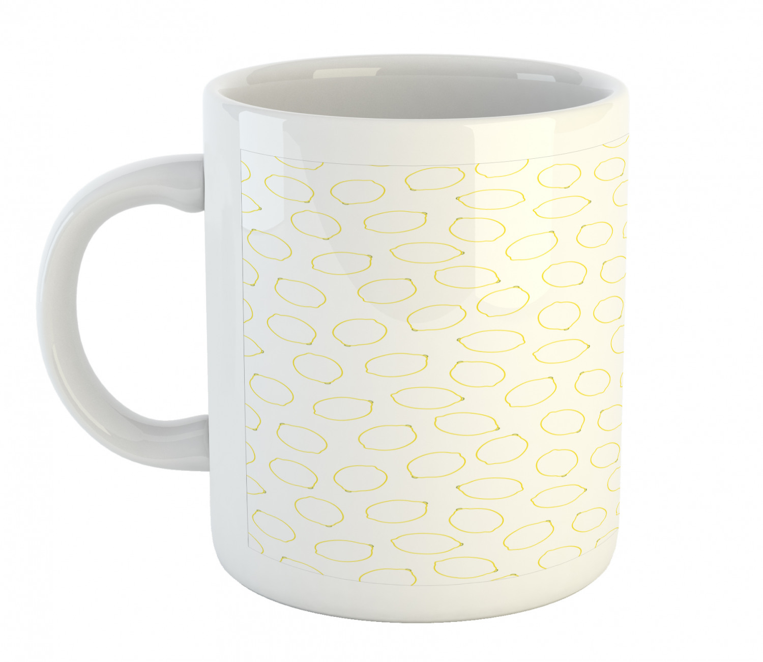 Ambesonne Lemons Pattern Ceramic Coffee Mug Cup for Water Tea Drinks, 11 oz - Picture 187 of 244
