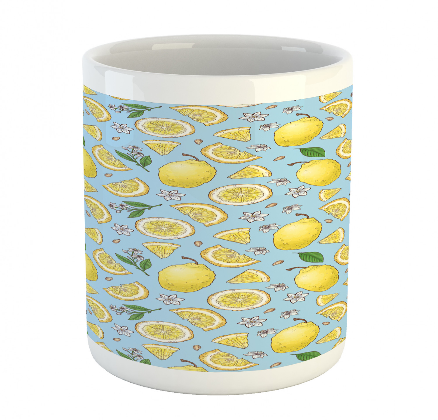 Ambesonne Lemons Pattern Ceramic Coffee Mug Cup for Water Tea Drinks, 11 oz - Picture 69 of 244