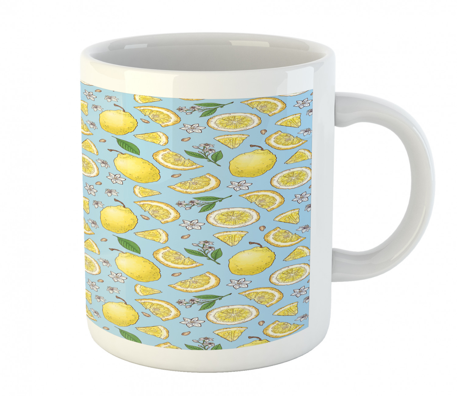 Ambesonne Lemons Pattern Ceramic Coffee Mug Cup for Water Tea Drinks, 11 oz - Picture 70 of 244